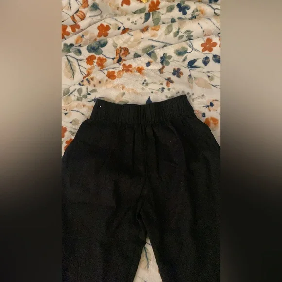 Abercrombie Black linen Wide-Leg Pants - Picture 5 of 7